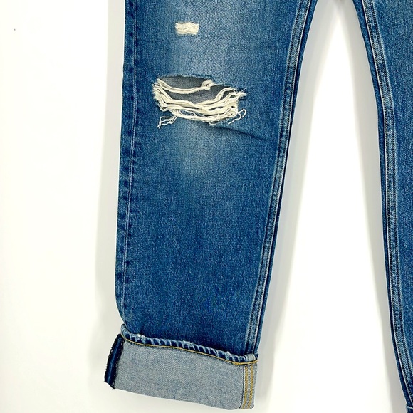Rag & Bone Boyfriend Jeans Cuffed Rolled Ankle Medium Wash Bristol Distressed 26 - Picture 8 of 16
